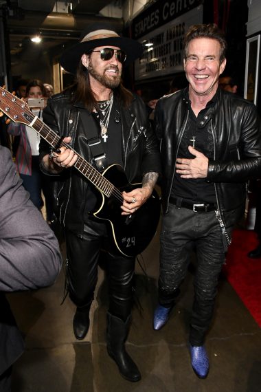 Billy Ray Cyrus and Dennis Quaid attend the 62nd Annual Grammy Awards