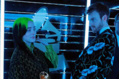 Billie Eilish and Finneas O'Connell backstage at the 62nd Annual Grammy Awards