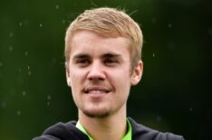 Justin Bieber attends a practice round prior to the 2017 PGA Championship