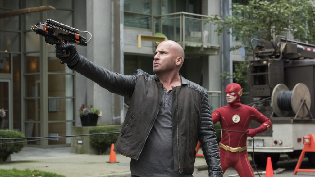 Crisis on Infinite Earths: Part Five - Dominic Purcell as Mick Rory/Heatwave and Grant Gustin as The Flash