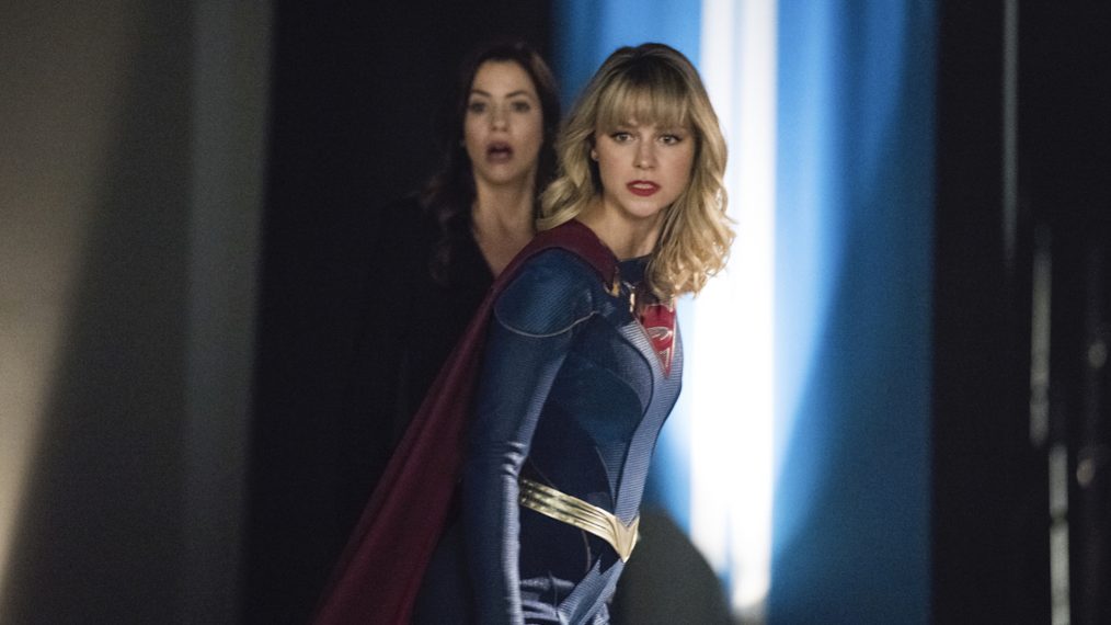 Back From the Future -- Part One - Julie Gonzalo as Andrea Rojas/Acrata and Melissa Benoist as Kara/Supergirl
