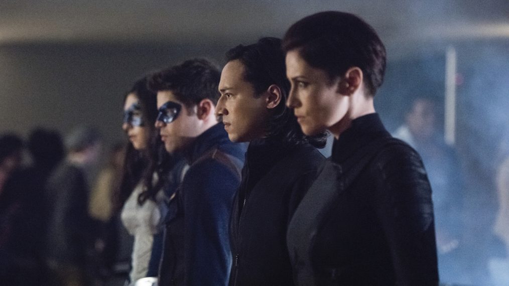 Supergirl - 'Back From the Future: Part One' - Nicole Maines as Nia Nal/Dreamer, Jeremy Jordan as Winn Schott, Jesse Rath as Brainiac-5 and Chyler Leigh as Alex Danvers