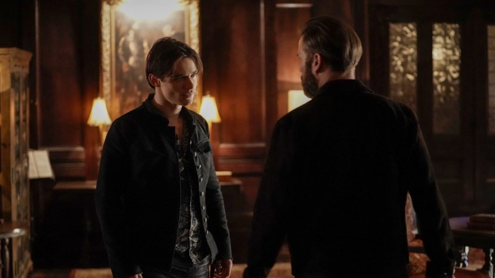 Thomas Doherty as Sebastian and Matthew Davis as Alaric in Legacies - Season 2 Episode 12