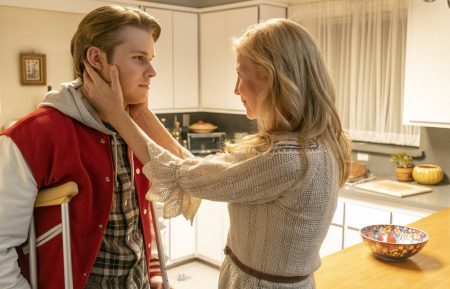 Logan Shroyer as Kevin and Jennifer Westfeldt as Claire in This Is Us - Season 4 - 'A Hell of a Week: Part Two'