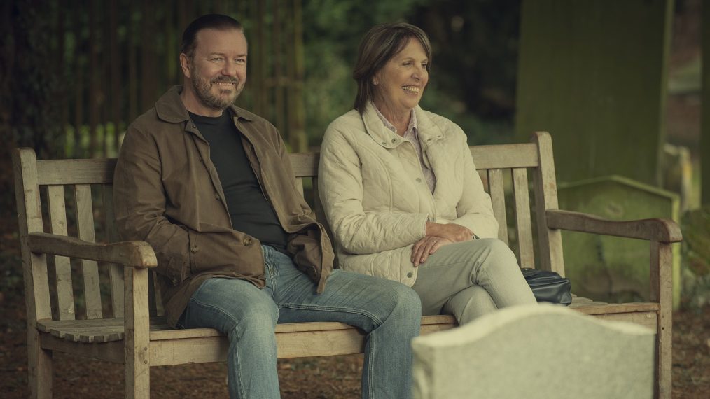 Ricky Gervais as Tony Penelope Wilton as Anne in After Life - Season 2