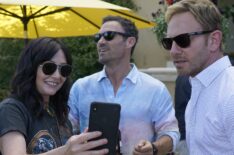 Shannen Doherty with Brian Austin Green and Ian Ziering in BH90210