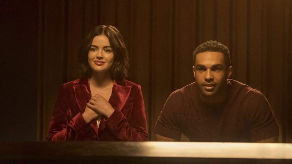 Lucy Hale as Katy Keene and Lucien Laviscount as Alexander Cabot in Katy Keene