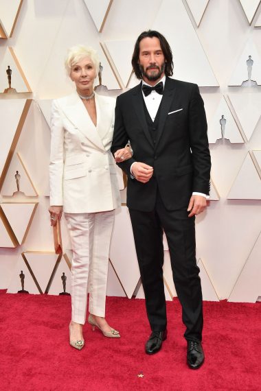 Patricia Taylor and Keanu Reeves attends the 92nd Annual Academy Awards in 2020