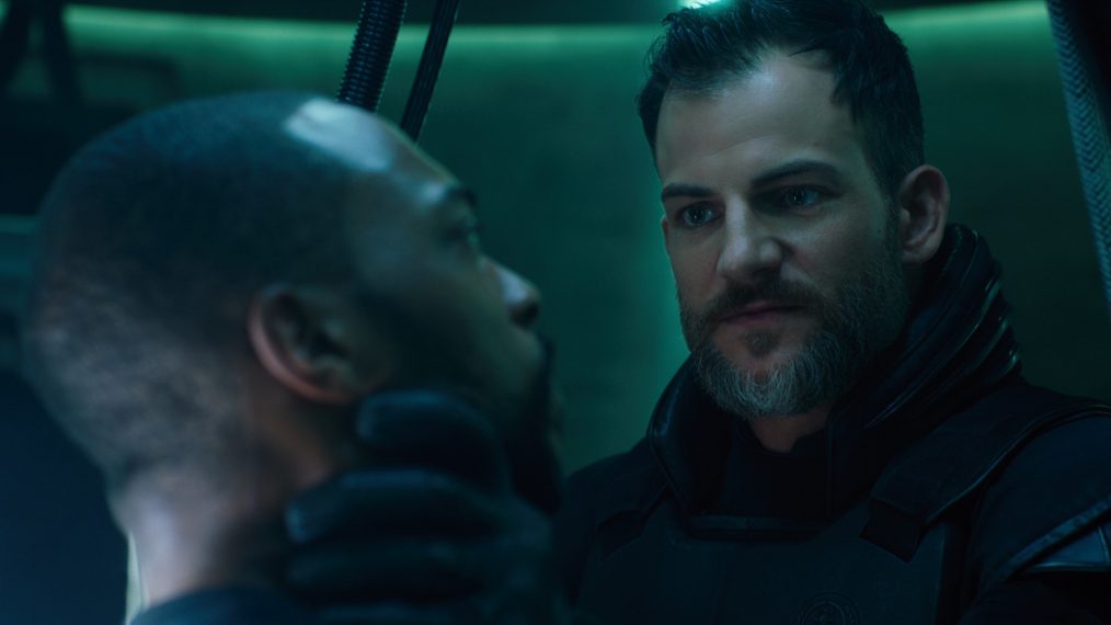 Torben Liebrecht as Ivan Carrera with Anthony Mackie in Altered Carbon - Season 2