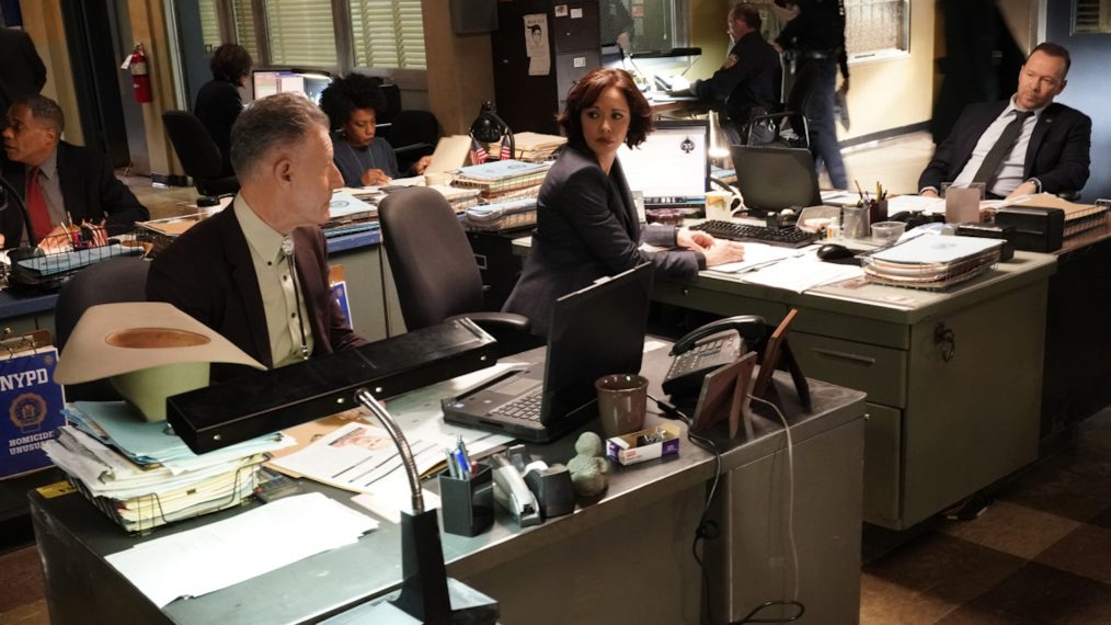 Lyle Lovett as Texas Ranger Waylon Gates, Marisa Ramirez as Det. Maria Baez, Donnie Wahlberg as Danny Reagan in Blue Bloods - Season 10 Episode 14