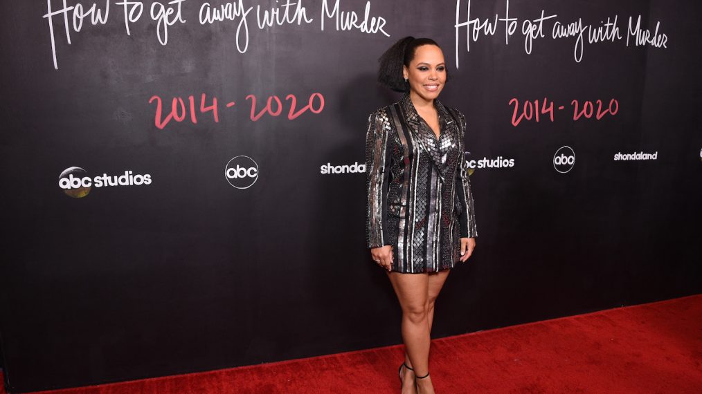 Amirah Vann attends the How to Get Away With Murder production wrap