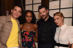 Conrad Ricamora, Aja Naomi King, Charlie Weber, and Liza Weil attend the How to Get Away With Murder production wrap