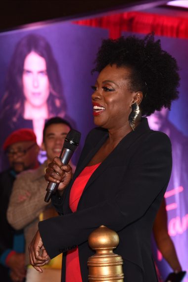 Viola Davis speaks at the 'How to Get Away With Murder' production wrap