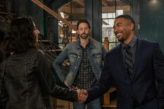 Necar Zadegan as Special Agent Hannah Khoury, Rob Kerkovich as Forensic Scientist Sebastian Lund, and Charles Michael Davis as Special Agent Quentin Carter in NCIS: New Orleans - Season 6, Episode 14