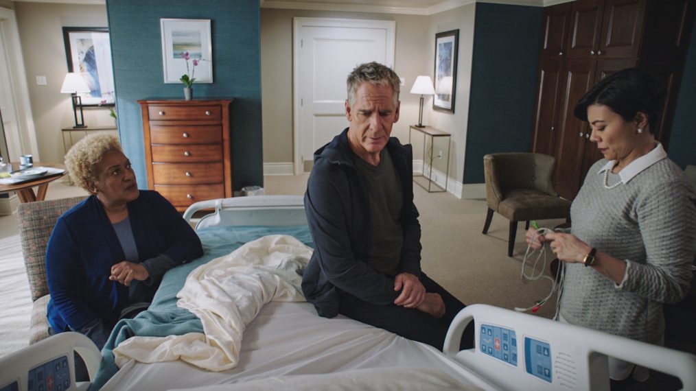 NCIS New Orleans - Season 6, Episode 14 - CCH Pounder as Dr. Loretta Wade, Scott Bakula as Special Agent Dwayne Pride, and Angel Desai as Dr. Beth Tanaka