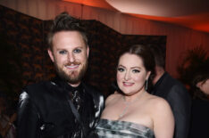 Bobby Berk and Lauren Ash attend the 28th Annual Elton John AIDS Foundation Academy Awards Viewing Party