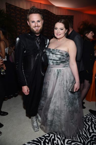 Bobby Berk and Lauren Ash attend the 28th Annual Elton John AIDS Foundation Academy Awards Viewing Party