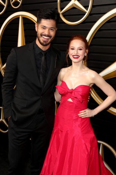 Ross Butler and Madelaine Petsch attend the Academy Awards Viewing Party in 2020