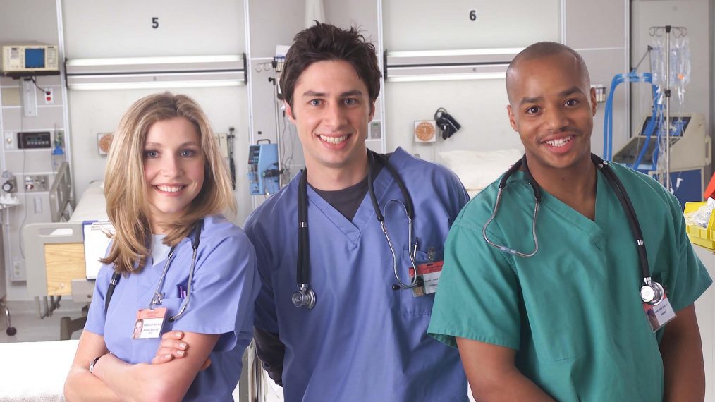 Scrubs Cast Sarah Chalke Zach Braff Donald Faison