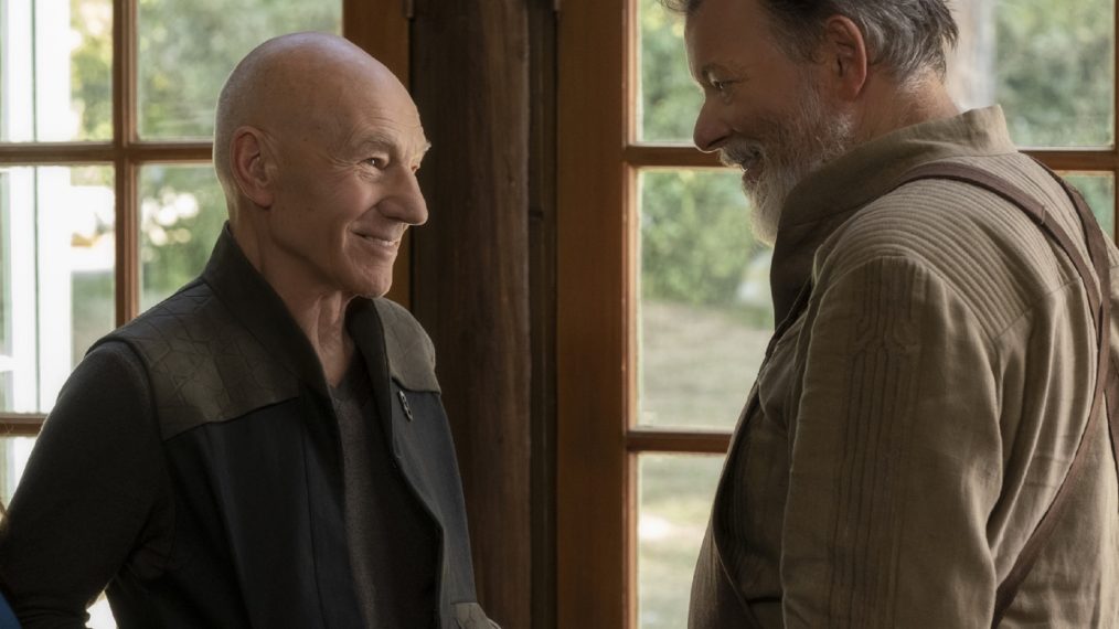 Patrick Stewart and Jonathan Frakes in Picard