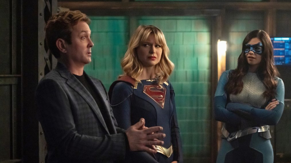 Supergirl - Season 5 Episode 13 - Thomas Lennon as Mxyzptlk, Melissa Benoist as Kara/Supergirl, and Nicole Maines as Nia Nal/Dreamer