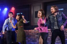 Jasika Nicole, Freddie Highmore, Paige Spara, and Neil Webb singing karaoke in The Good Doctor - Season 3 Episode 15