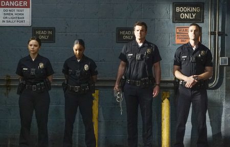 The Rookie - Melissa O'Neil, Mekia Cox, Nathan Fillion, Eric Winter