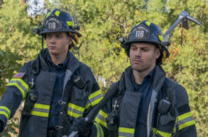 Oliver Stark as Buck and Ryan Guzman as Eddie in 911 - Season 3 Spring Premiere - 'Seize The Day'