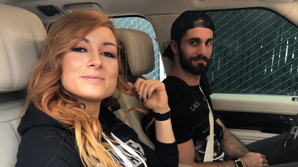 Becky Lynch and Seth Rollins