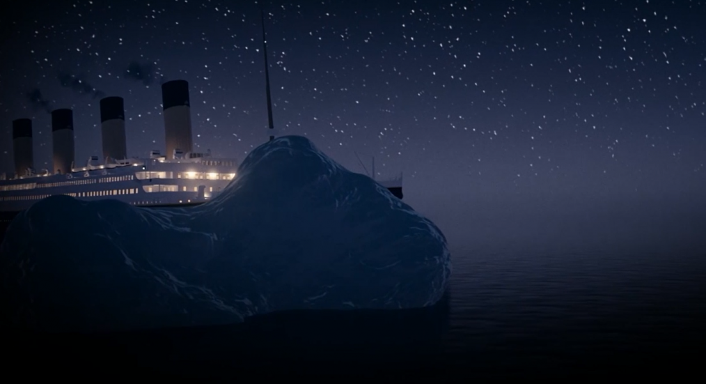 SCIENCE CHANNEL TITANIC CONSPIRACY OF FAILURE SCREENGRAB ICEBERG