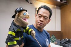 Tacoma FD - Eugene Cordero with puppet and Hassie Harrison