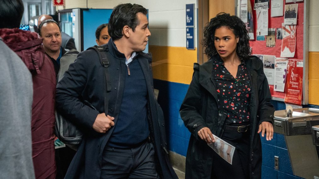 Nathaniel Arcand as Clinton Skye and Roxy Sternberg as Sheryll Barnes in FBI Most Wanted Crossover - 'Reveille'