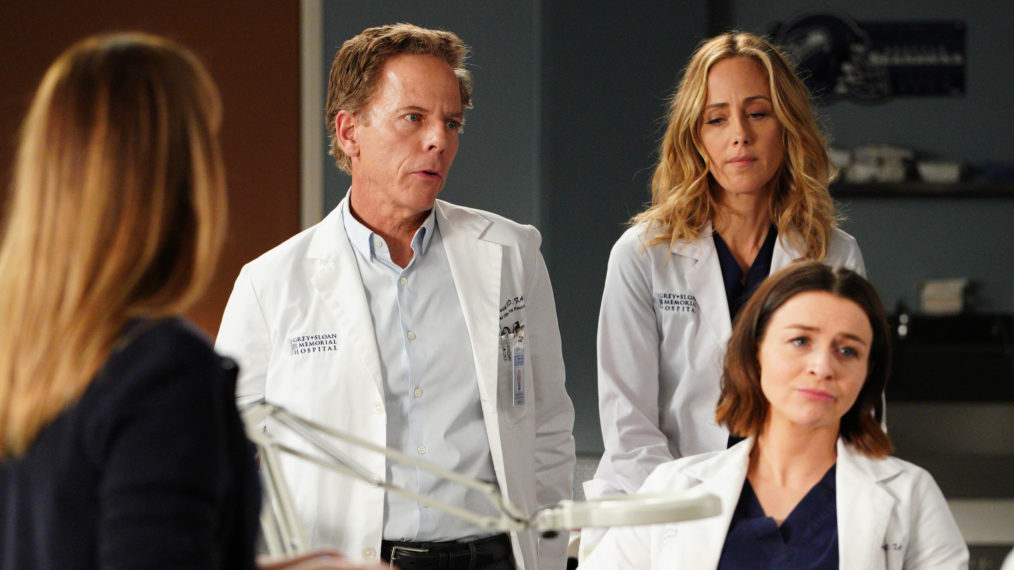 Greg Germann as Tom, Kim Raver as Teddy, Caterina Scorsone as Amelia - Grey's Anatomy Season 16, Episode 20