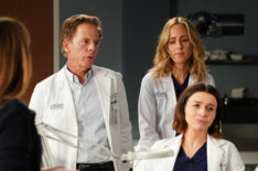 Greg Germann as Tom, Kim Raver as Teddy, Caterina Scorsone as Amelia - Grey's Anatomy Season 16, Episode 20