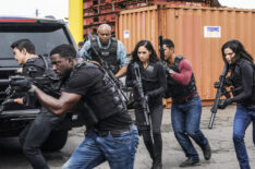 Hawaii Five-0 Series Finale Team Mission Moving - Ian Anthony Dale as Adam Noshimuri, Lance Gross as Lincoln Cole, Chi McBride as Captain Lou Grover, Meaghan Rath as Tani Rey, Beulah Koale as Junior Reigns, and Katrina Law as Quinn Liu