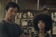 Louis Ozawa Changchien and Tiffany Boone in Hunters - Season 1