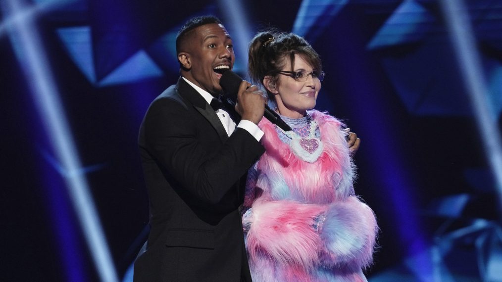 Nick Cannon and Sarah Palin in The Masked Singer