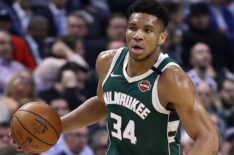 Giannis Antetokounmpo #34 of the Milwaukee Bucks dribbles the ball during the first half of an NBA game against the Toronto Raptors at Scotiabank Arena on February 25, 2020 in Toronto, Canada