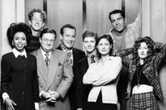 NewsRadio - Khandi Alexander as Catherine Duke, Andy Dick as Matthew Brock, Stephen Root as Jimmy James, Phil Hartman as Bill McNeal, Dave Foley as Dave Nelson, Maura Tierney as Lisa Miller, Joe Rogan as Joe Garrelli, Vicki Lewis as Beth