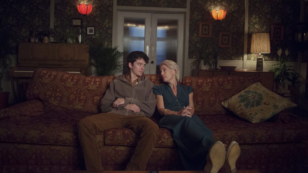 Asa Butterfield as Otis and Gillian Anderson as Jean in Sex Education - Season 1