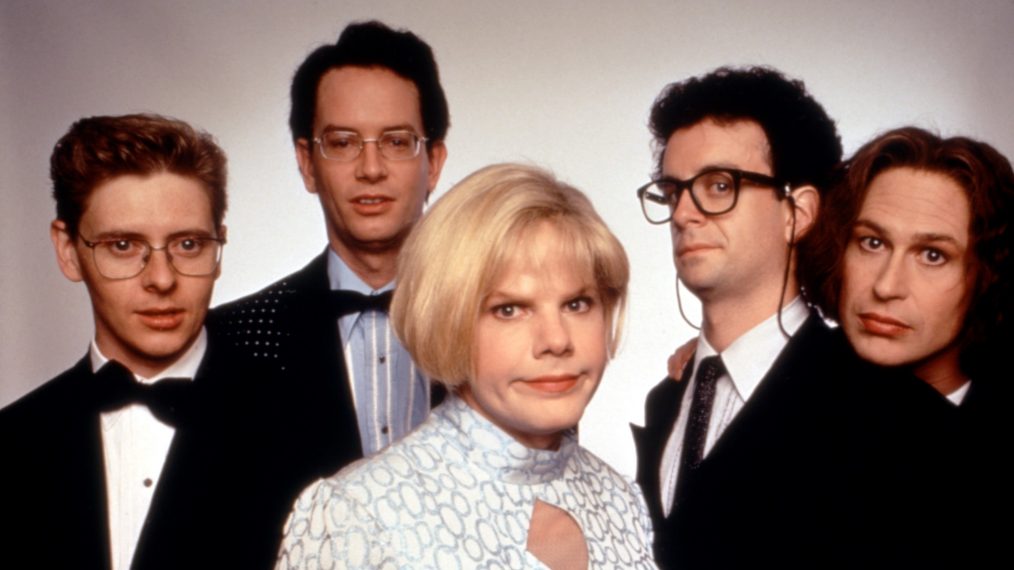 The Kids in the Hall cast - Dave Foley, Mark McKinney, Bruce McCulloch, Kevin McDonald, and Scott Thompson