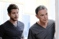 Matt Czuchry and Bruce Greenwood in the 'Burn it All Down' season finale episode The Resident