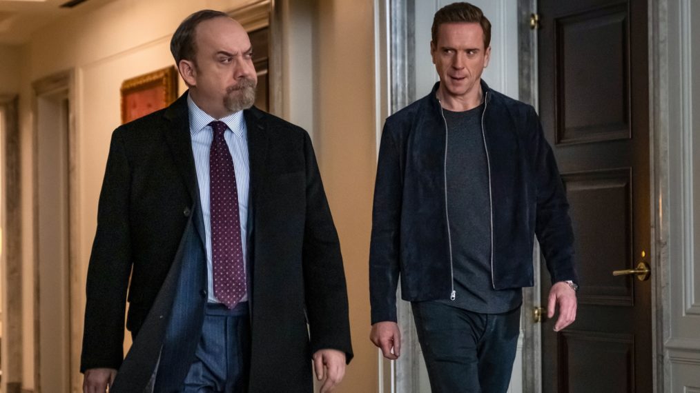 Paul Giamatti as Chuck Rhoades and Damian Lewis as Bobby Axelrod in Billions - 'The Nordic Model'