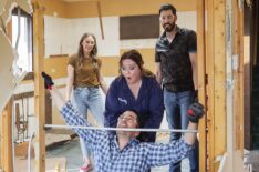 Jenna Perusich, Melissa McCarthy, Drew Scott, Jonathan Scott on Celebrity IOU