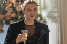 Jodie Comer as Villanelle toasting on 'Killing Eve'
