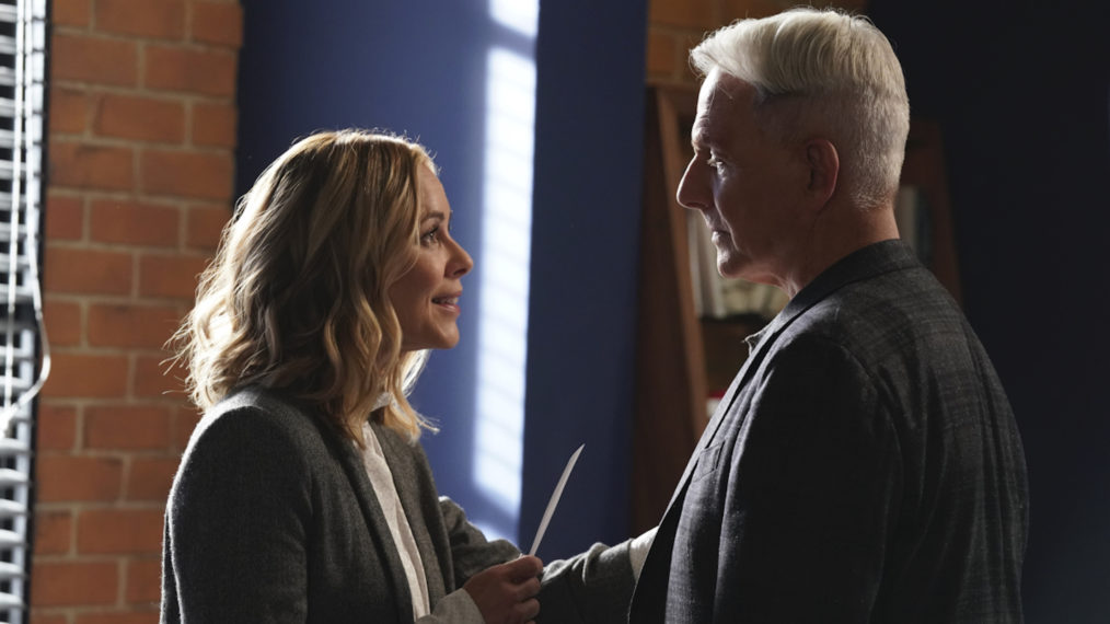 Maria Bello and Mark Harmon NCIS - Season 18 - Jack and Gibbs