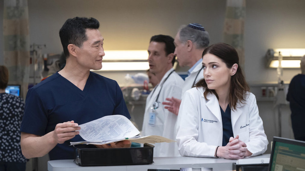 Daniel Dae Kim as Dr. Cassian Shin, Janet Montgomery as Dr. Lauren Bloom in New Amsterdam - Season 2 Finale