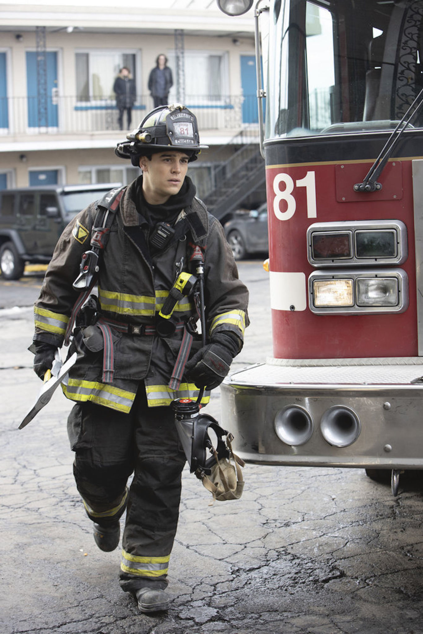Alberto Rosende as Blake Gallo in One Chicago Fire Crossover