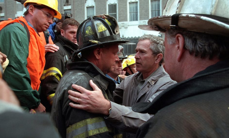 PBS AMERICAN EXPERIENCE GEORGE W BUSH NYC FIREFIGHTERS 2001