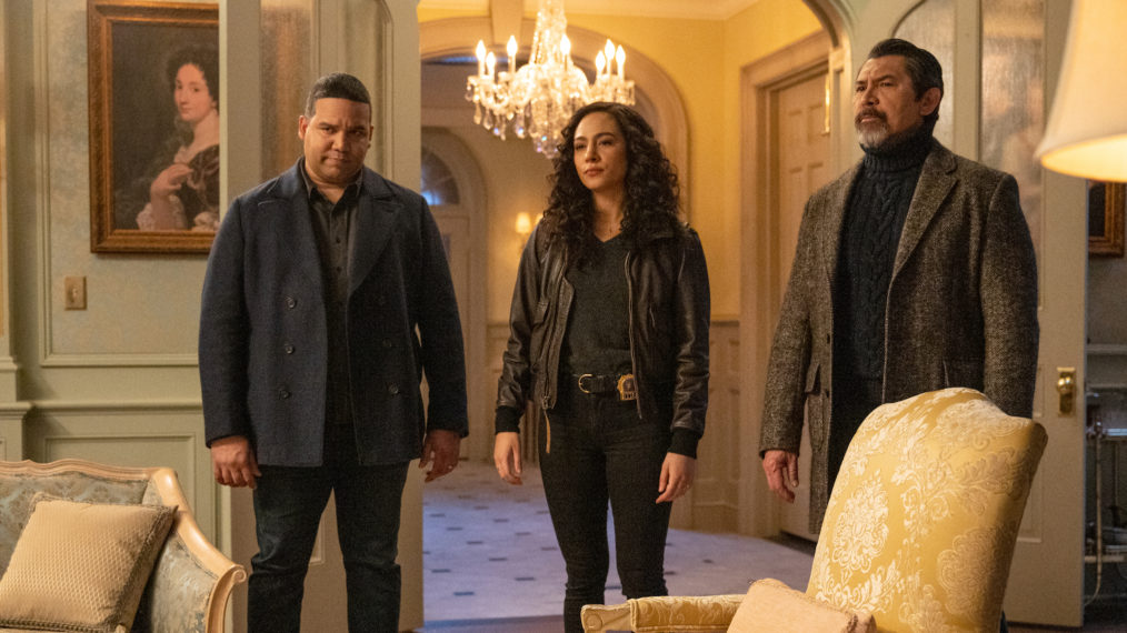 Frank Harts, Aurora Perrin, and Lou Diamond Phillips in Prodigal Son - Season 1 Finale